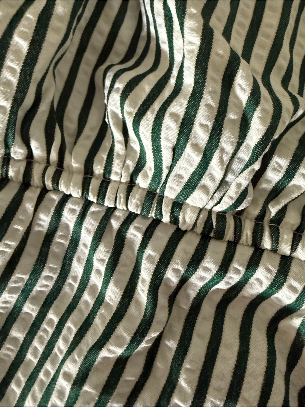 American Eagle Striped Tie-Front Spaghetti Strap Top - Green/White - Picture 3 of 4